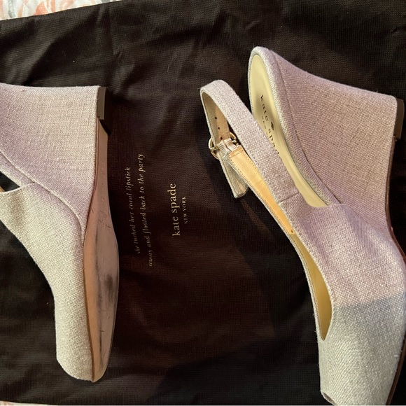 KATE SPADE LINEN WEDGE//SANDLE SIZE 6 1/2 - Picture 4 of 7